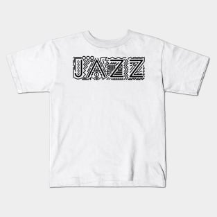 JAZZ Aztec Typography in Black Kids T-Shirt